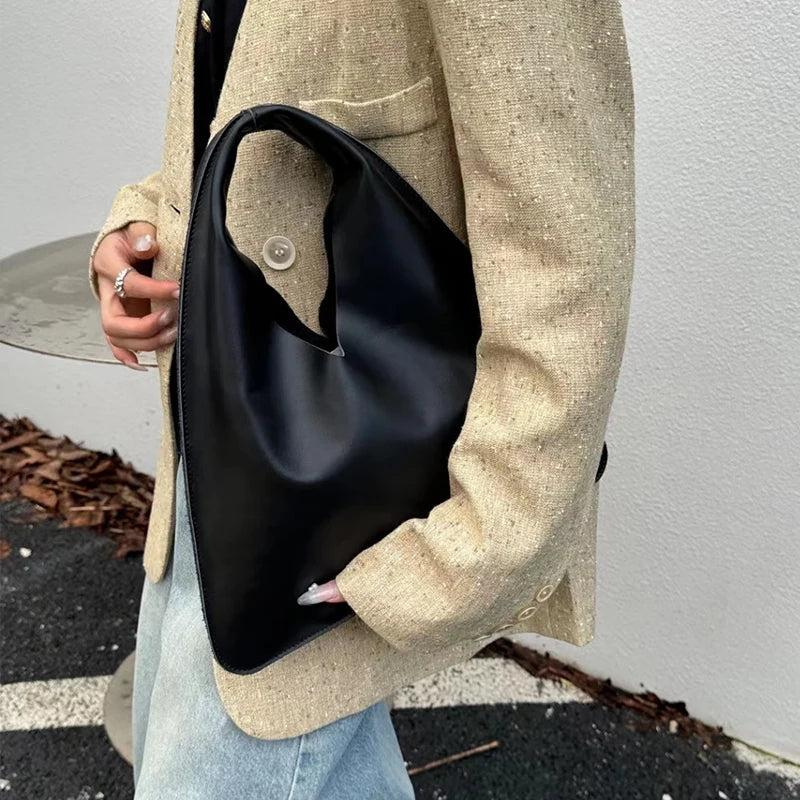 Simple Design Small Bindle Trendy Bag PU Leather Handbag for Women Casual Winter Shoulder Bags