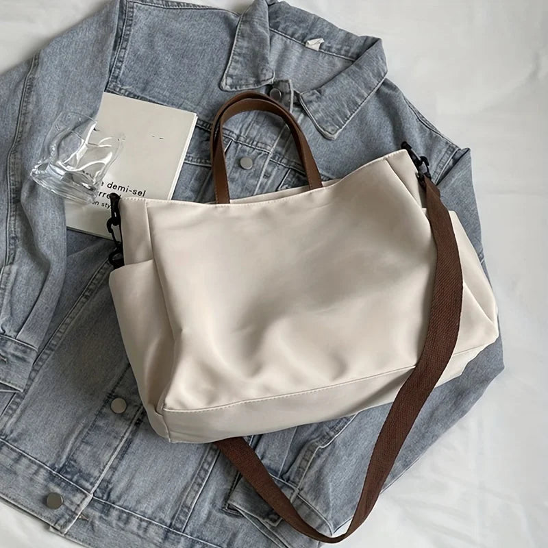 Spacious Nylon Tote Bag for Women Stylish Shoulder Crossbody Bag, Perfect for Casual Outings, Travel, Business, Fitness Shopping