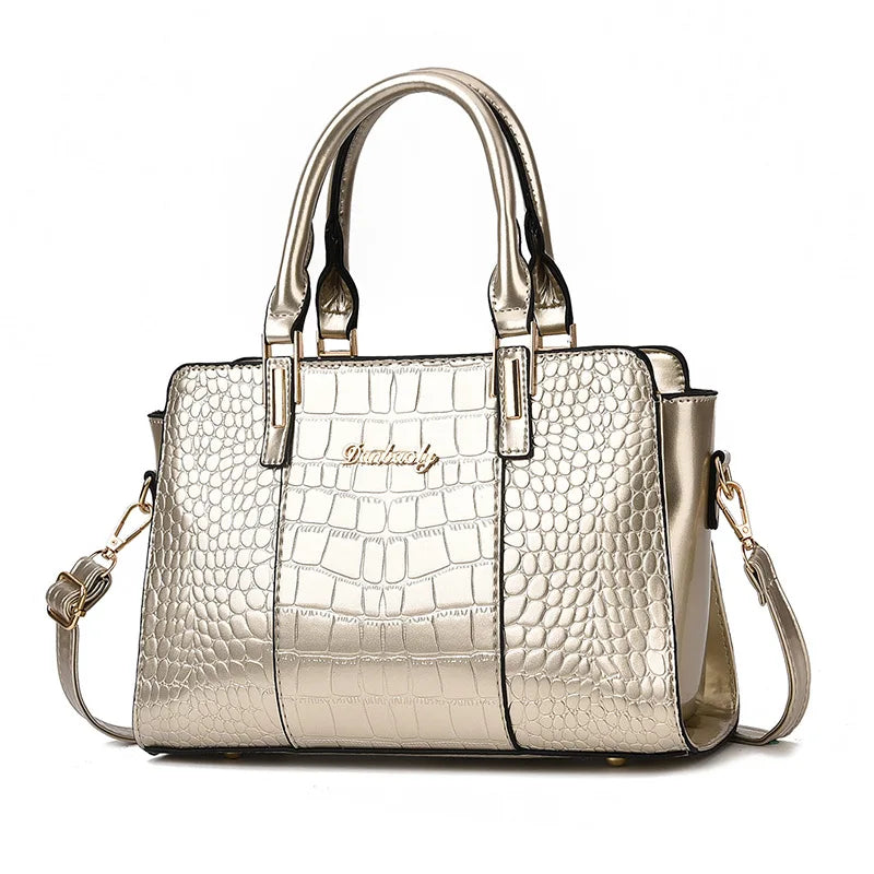 Fashion crocodile pattern elegant temperament handbag high sense large capacity shoulder messenger bag