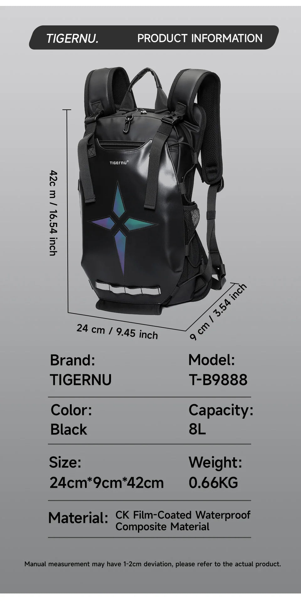 Tigernu Cycling Backpacks Men Waterproof Bicycle Bags Motor Bags Sport Bike Backpacks Storage Helmet Pack With Reflective Strap