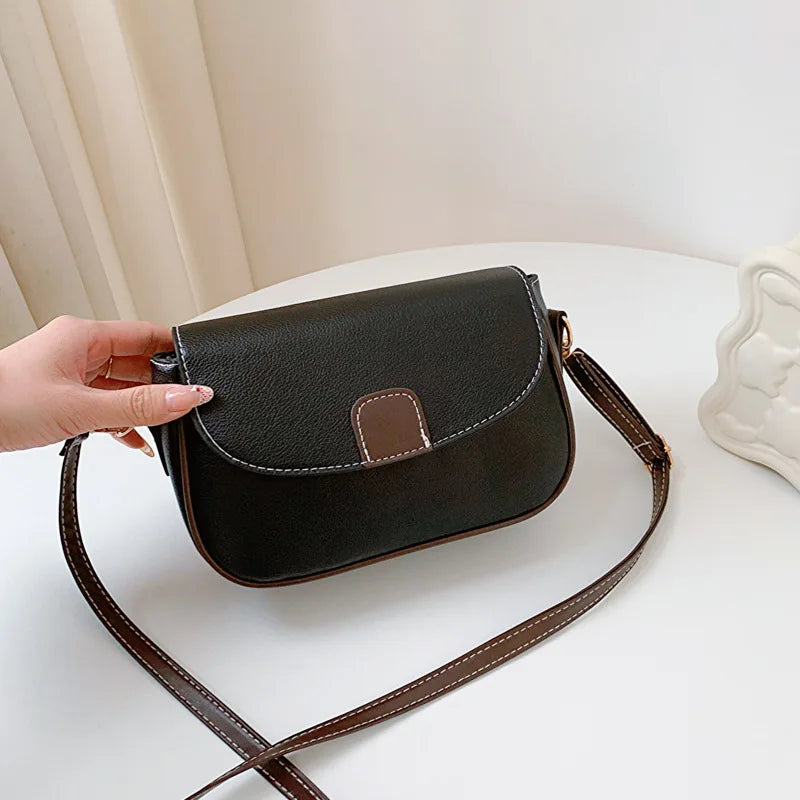 All-matching Crossbody Bag for Women Vintage PU Leather Bag Small Flap Bag Ladies Multicolor Shoulder Bag