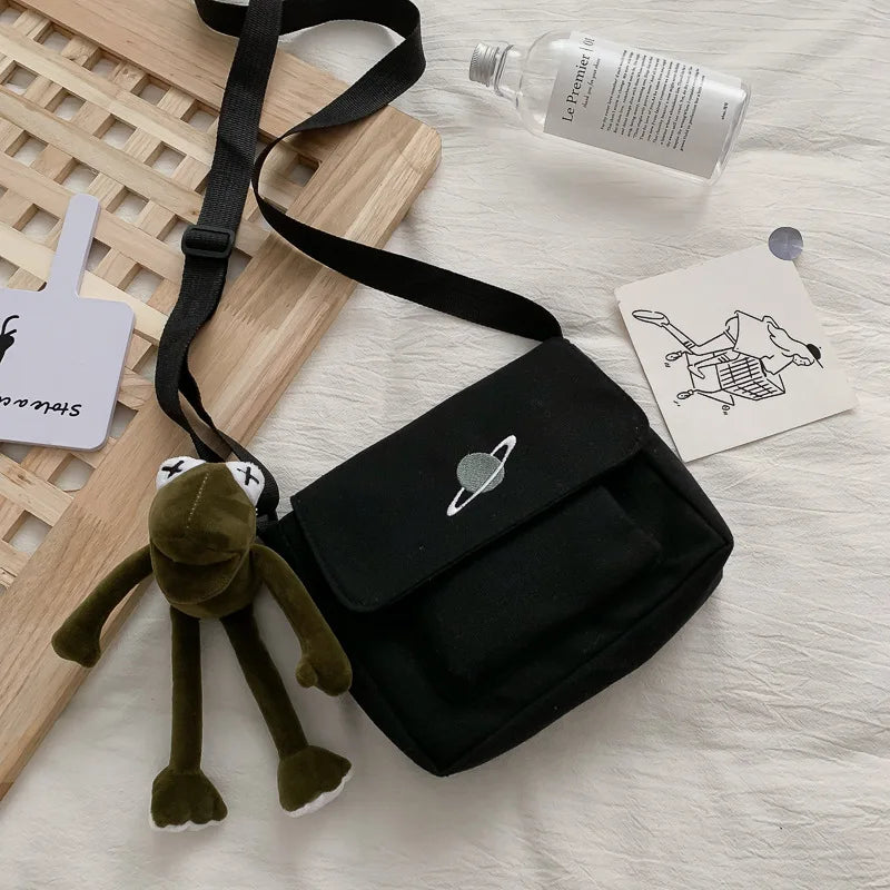 Casual Collage Student Messenger Bag Women Small Bag Canvas Shoulder Bag For Women Print Crossbody Bags Bolsas Sac